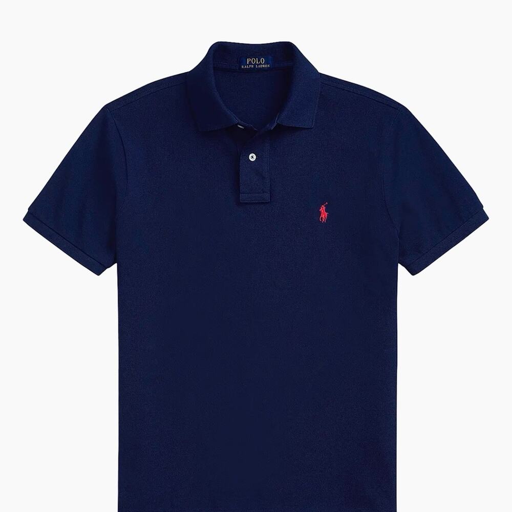 Ralph Lauren Navy Polo with Red Pony Embroidery